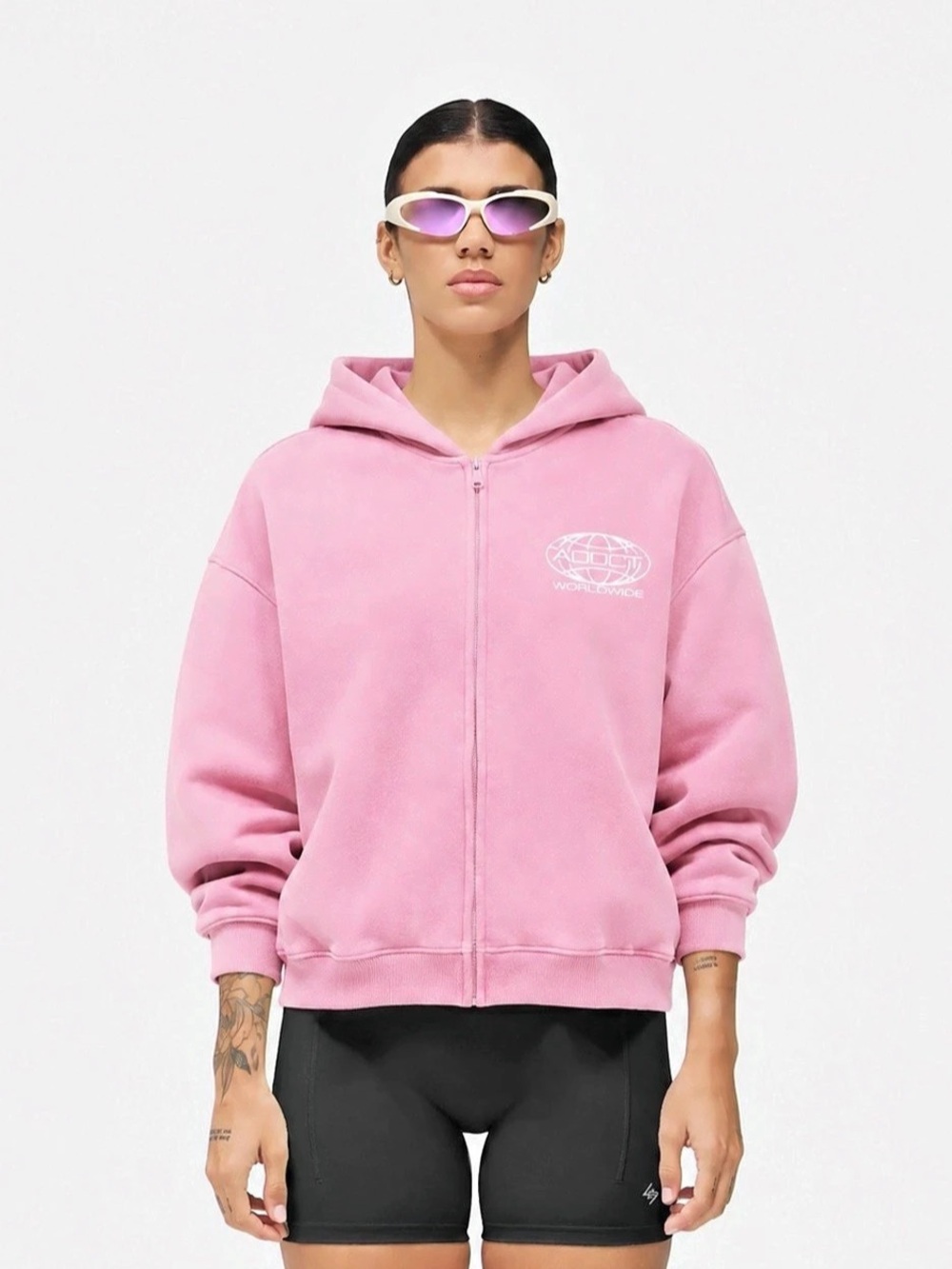 Zip-Up Hoodie in Pink NEW XL Streetwear release from the clothing brand Addct